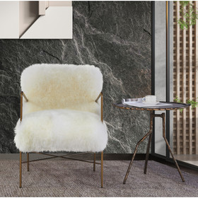 Long Wool Sheepskin-White Chair W131950973