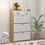 1250 White +Oak Color shoe cabinet with 3 doors 2 drawers,PVC door with shape,large space for storage W1320P144273