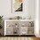 Storage Cabinet Buffet Cabinet with 2 Cabinet, 4 Doors, Metal Leg, Sideboard Wooden Cabinet, Entryway Floor Cabinet for Living Room, Study, and Entryway (White) W1321138092