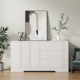 Sideboard Buffet Cabinet with Storage, Modern Kitchen Buffet Storage Cabinet with Drawer and Doors, Large Coffee Bar with Adjustable Shelves for Kitchen W1321P289095
