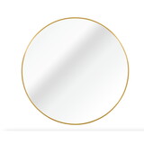 Gold 39 inch Metal Round Bathroom Mirror W1327137960