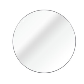 Silver 39 inch Metal Round Bathroom Mirror W1327137961