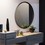 Round Mirror, Circle Mirror 24 inch, Black Round Wall Mirror Suitable for Bedroom, Living Room, Bathroom, Entryway Wall Decor and More, Brushed Aluminum Frame Large Circle Mirrors for Wall