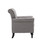 Mid-Century Modern Accent Chair, Linen Armchair w/Tufted Back/Wood Legs, Upholstered Lounge Arm Chair Single Sofa for Living Room Bedroom, Light grey W133355313
