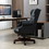 Executive Office Chair - High Back Reclining Comfortable Desk Chair - Ergonomic Design - Thick Padded Seat and Backrest - PU Leather Desk Chair with Smooth Glide Caster Wheels, 1 Pack Black