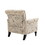 Mid-Century Modern Accent Chair, Linen Armchair w/Tufted Back/Wood Legs, Upholstered Lounge Arm Chair Single Sofa for Living Room Bedroom, Beige W133360443