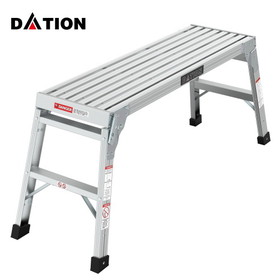 Work Platform Aluminum Step Ladder Drywall Safe ANSI Approved of Capacity 225 LBS Medium Duty Portable Bench Folding Ladders Stool w/Non-Slip Matb W134354572