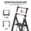 3 Step Ladder, Retractable Handgrip Folding Step Stool with Anti-Slip Wide Pedal, Aluminum Stool Ladders 3 Steps, 300lbs Safety Household Ladder W134355905