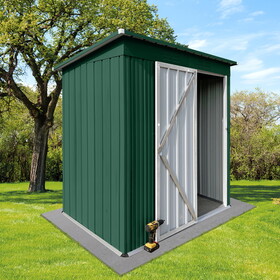 Metal garden sheds 5ftx4ft outdoor storage sheds Green+White W1350112696