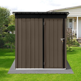 Metal garden sheds 5ftX4ft outdoor storage sheds Brown + Black W1350113462
