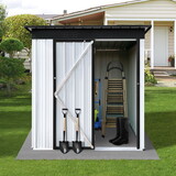 Metal garden sheds 5ftx3ft outdoor storage sheds White+Black W1350125818