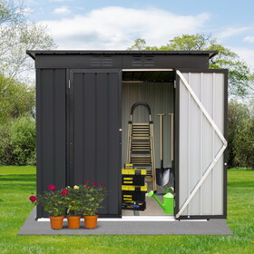 Metal garden sheds 4ftx6ft outdoor storage sheds black W1350127883