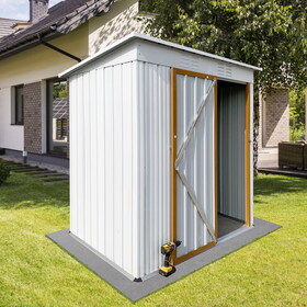 Metal garden sheds 5ftx4ft outdoor storage sheds white+yellow W135064976