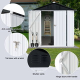Outdoor storage sheds 4FTx6FT Apex roof White+Black W1350P147494
