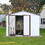 Metal garden sheds 10ftx8ft outdoor storage sheds white+coffee W1350S00015