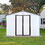 Metal garden sheds 10ftx8ft outdoor storage sheds white+coffee W1350S00015