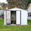 Metal garden sheds 6ftx8ft outdoor storage sheds white+offee W1350S00019