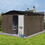 Metal garden sheds 10ftX8ft outdoor storage sheds Brown + Black W1350S00021