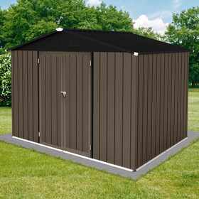 Metal garden sheds 6ftX8ft outdoor storage sheds Brown + Black W1350S00024