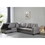 Fabric left Chaise Living Room Sofa Set with Storage Ottoman W1352S00006