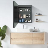 24x30 inch 3 colors with light Black framed Wall mount Medicine Cabinet with Mirror Anti-fog function