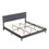 King Size Platform Bed Frame with Fabric Upholstered Headboard and Wooden Slats, No Box Spring Needed/Easy assembly, Dark Grey W135658151