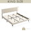 King Size Platform Bed Frame with Fabric Upholstered Headboard and Wooden Slats, No Box Spring Needed/Easy assembly, Dark Beige W135658152