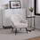 Modern Mid Century Chair velvet Sherpa Armchair for Living Room Bedroom Office Easy assemble(Beige) W1361105170