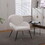 Modern Sherpa Chairs Accent Armchairs for Living Dining Room, Upholstered Chairs with Black Metal Legs, Comfy and Soft Chairs for Bedroom, Cute Vanity Chairs W1361114857