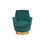 Velvet Swivel Barrel Chair, Swivel Accent Chairs Armchair for Living Room, Reading Chairs for Bedroom Comfy, Round Barrel Chairs with Gold Stainless Steel Base (Emerald) W1361116852