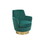 Velvet Swivel Barrel Chair, Swivel Accent Chairs Armchair for Living Room, Reading Chairs for Bedroom Comfy, Round Barrel Chairs with Gold Stainless Steel Base (Emerald) W1361116852