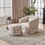 Swivel Barrel Chair with Ottoman, Swivel Accent Chairs Armchair for Living Room, Reading Chairs for Bedroom Comfy, Round Barrel Chairs with Black Metal Base (Beige) W1361141713