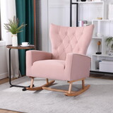 Baby Room High Back Rocking Chair Nursery Chair, Comfortable Rocker Fabric Padded Seat,Modern High Back Armchair