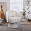 Swivel Accent Chair Armchair, Round Barrel Chair in Fabric for Living Room Bedroom(White) W136194689