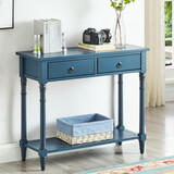 End Tables Living Room, Farmhouse Console Tables for Entryway, End Table with Storage, Console Table with Drawer Nightstand, Blue