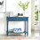 End Tables Living Room, Farmhouse Console Tables for Entryway, End Table with Storage, Console Table with Drawer Nightstand, Blue