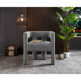 Living Room Chairs, Fabric Accent Modern Chair with Armrests Suit for Bedroom, Kitchen and Office, 24.80 * 19.29 * 27.16 in (Grey)