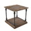 Square END table, Solid Wood Desktop Metal Stand, END table for Living Room with Storage, Farmhouse END table Modern Style, 22.05 * 22.05 * 23.62 in, Brown Red