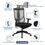 Excustive office chair with headrest and 2D armrest, chase back function with 7 gears adjustment, tilt function max 128&#176;,300lbs,Black mesh imported from Germany, BIFMA CERTIFICATED W137056533