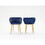 Living Room Chairs,Velvet Makeup Vanity Chair with Back Arm Bedroom Accent Chair Elegant Comfy Single upholstered Chair with Gold Metal Legs (blue,2 set) W1372121318