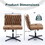 Armless Office Desk Chair No Wheels, BROWN W1372131077