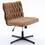 Armless Office Desk Chair No Wheels, BROWN W1372131077