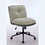 Oversize Seat Cirss Cross Chair with Wheels, Elegant Design Computer Chair, Adjustable Height 360&#176; Rolling Swivel Home Office Chair for Small Space, Dressing Room, Living Room (GRAY+GREEN)