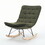 Lazy Rocking Chair,Comfortable Lounge Chair with Wide Backrest and Seat Wood Base, Upholstered Armless Rocker Chair for Living room, Balcony,Bedroom and Patio Porch. (DARK GREEN) W1372P181258
