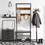 Hall Tree Coat Rack Shoe Bench with Hooks, 3-In1 Hall Tree Coat Shoe Rack Stand, 3-Tier Shoe Bench with Coat Hat Rack for Entryway Hall Foyer Mudroom Bedroom, Easy as Sembly, Rustic Brown W138567837