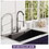 33inch Topmount 18Gauge Stainless Steel kitchen Sink with Black Spring Neck Faucet W1386137777