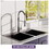 33x22inch Double Bowl Topmount Gunmetal Black Kitchen Sink 18Gauge Stainless Steel with Black Spring Neck Faucet W1386137807