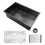 32x19 inch Undermount Kitchen Sink 16 Gauge Stainless Steel Single Bowl Kitchen Sink Gunmetal Black W138658694