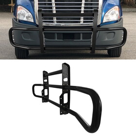 Black lron Integrated Deer Guard for Freightliner Cascadia 2008-2017 with brackets W1387S00050