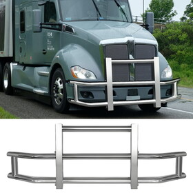 Stainless Steel Deer Guard Bumper for Kenworth T680 2022 with brackets W1387S00084